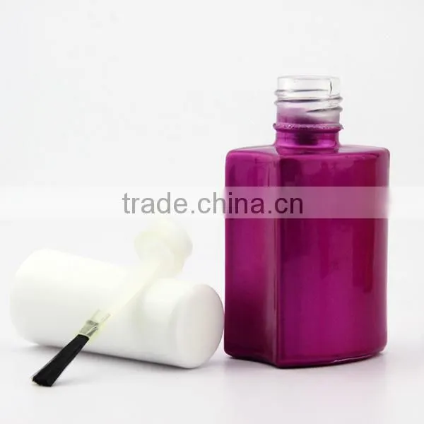 Square Glass Bottle for Nail Polish With Brush and Cap photo-2