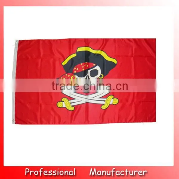 170T Polyester Flag, 90*150cm Funny Flag,Pirate Flag With Red Bandana photo-3