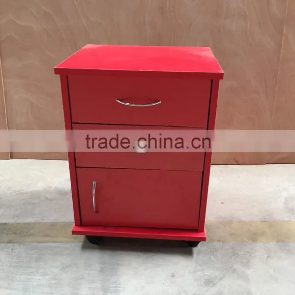 Modern Adjustable Red Color Storage Bedside Table Cabinet photo-2