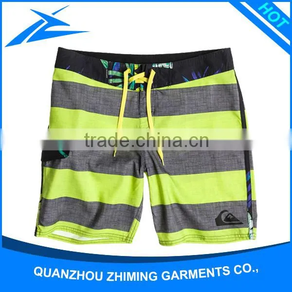 Colorful Stripes Pattern Lycra Swimming Pants Mens Beach Shorts Swim Briefs