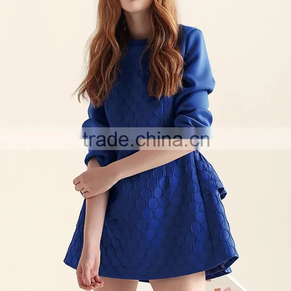 Women's Autumn Elegant Blue Semi Formal Dresses