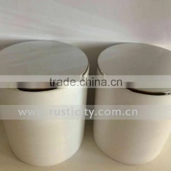 Scented Soy Wholesale Marble Jar Candle With Lids Gold Lid photo-6