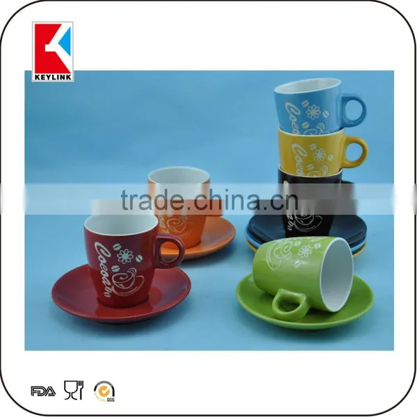 Best Selling Items 3oz Promotional Tea Cups White Espresso Ceramic Cup and Saucer photo-2