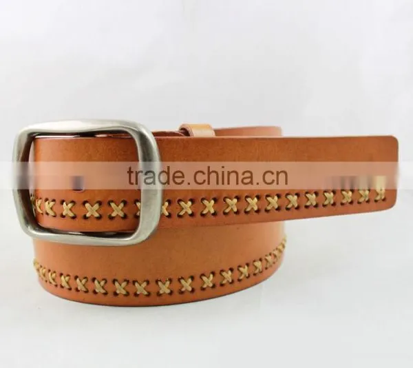 Full Cow Hide Women Dressed In Cowboy Embossed Strong Leather Belts