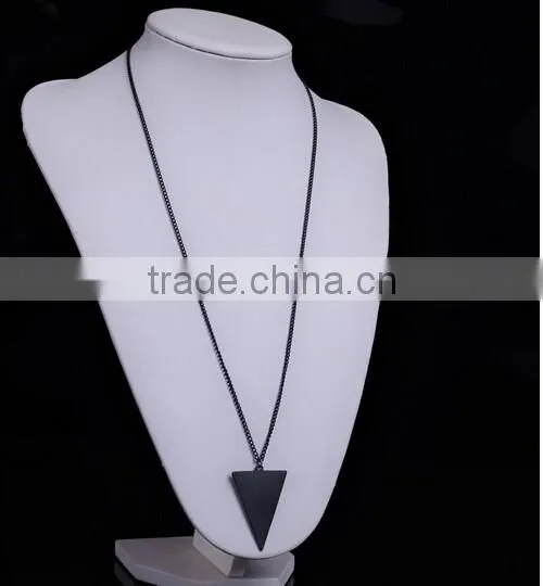 Geometric Triangle Shape Pendant Gold Plated Chain Collar Statement Necklace photo-6