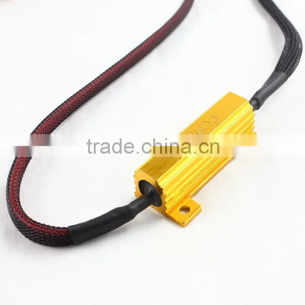 50W HB4 9006 LED Canceller Harness 6Ohm Car LED DRL Fog Turn Singal Load Resistor Canbus Error Free Wiring Canceller photo-2