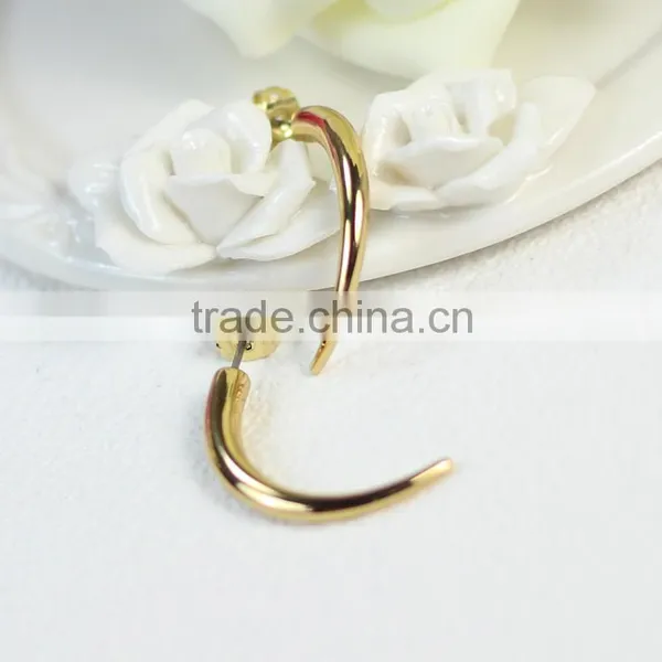 Simple Style Kingman Hign Polished Gold Platnig Latest Reindeer Cool Stub Earrings Women Design photo-3