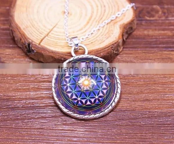 Newest Choker Necklace Round Glass Galaxy Pendants 2015 Necklace Lovely Pendant Silver Chain Necklace For Women Quality Choice photo-5