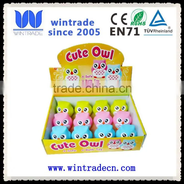 Eco-friendly Plastic Babies Bath Toy Bright Color Flashing Owl photo-2