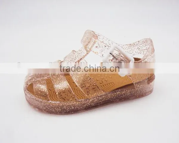 Clear PVC Jelly Sandals With Glitter for Children Quality Choice photo-4