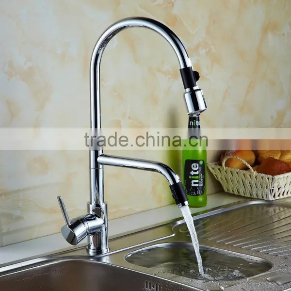 LED Chrome Commercial Style Pre Rinse Kitchen Faucet With Pot Filler 1021-CP photo-3