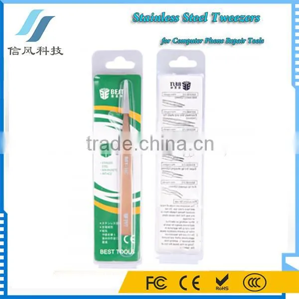 BST-16C Highly Precise Stainless Steel Tweezers for Computer Mobile Repair Tools photo-2