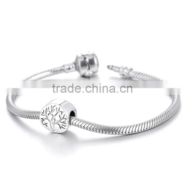 Tree Of Lilfe Bead Jewelry Design 925 Silver Charm Beads Bracelet photo-2