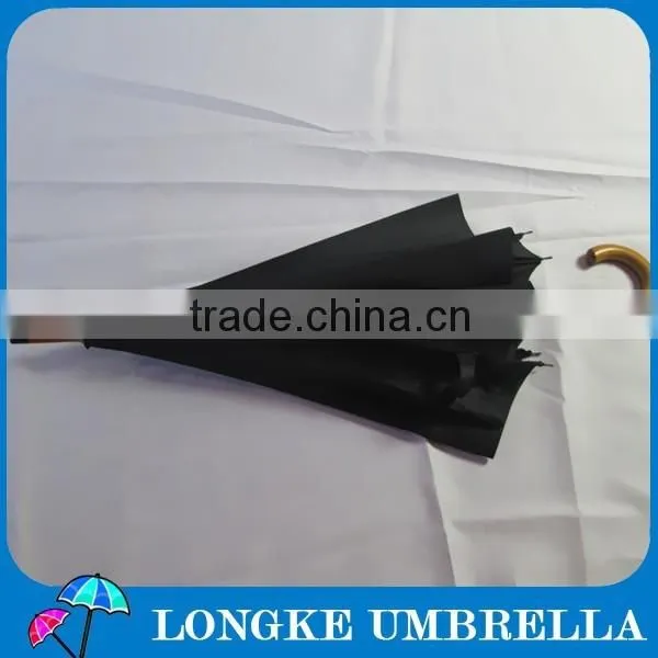 23" *10K High Quality Pongee Fabric Fiberglass Ribs Auto Open Wooden Umbrella photo-3