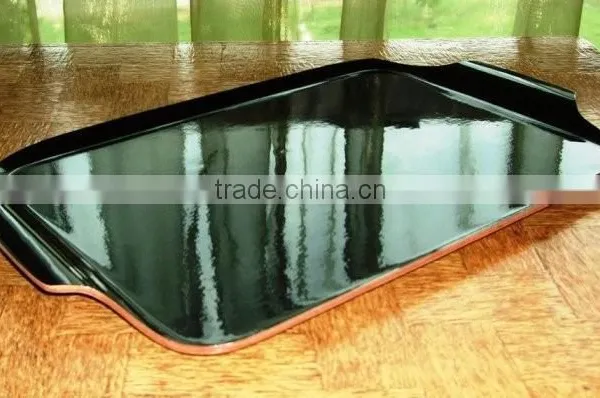 Smooth Surface Non-Slip Black Rectangular Wooden Food Tray, Very Smooth Surface, Wooden Tray, Tray photo-2