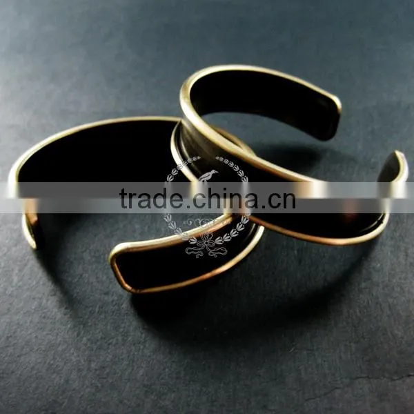 11mm Width Bezel,60mm Diameter Antiqued Bronze Vintage Style Bangle Bracelet With Holes DIY Supplies,findings 1900098 photo-2