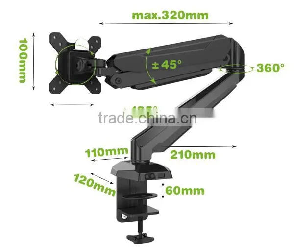 Full Motion Computer Monitor Shelf Lcd Monitor Mount photo-2