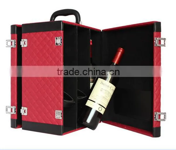 Ou Shigu Wholesale Custom Leather 6 Bottles of Red Wine Box, Dark Brown Beautiful Gift Box photo-3