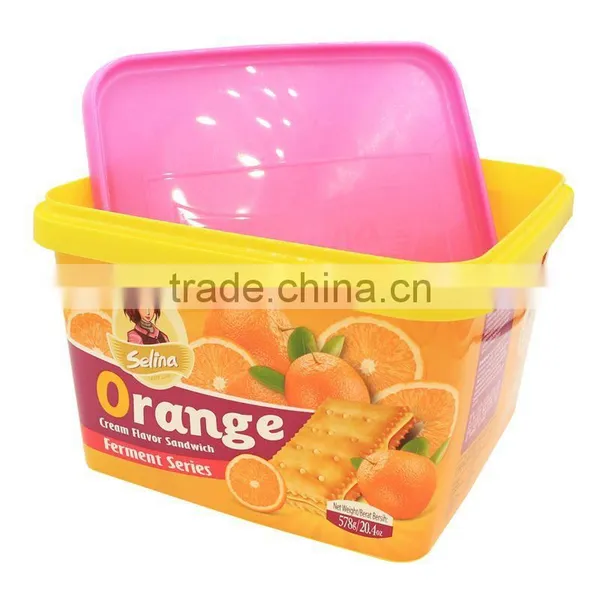 2.5L Custom IML Plastic Crackers Container,Plastic Biscuit/Pet Food Packaging Tub photo-2