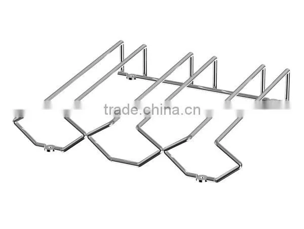 Household Under Cabinet Wire Wine Glass Rack photo-5