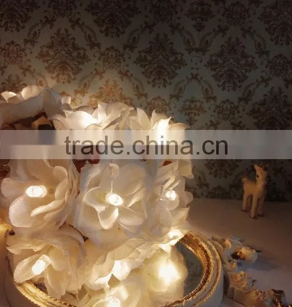 2016 Wedding Decor White Rose Flower Garland Fairy Lights photo-2