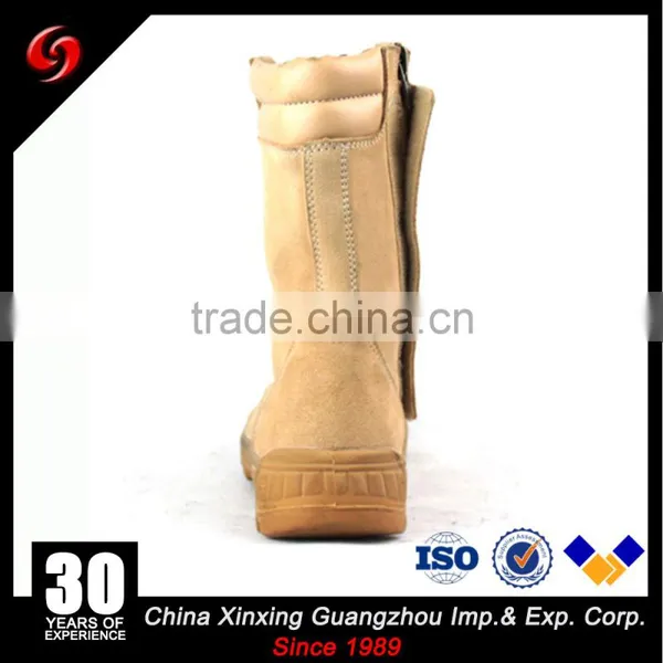 Khaki Suede Cow Leather Army Tactical Military Desert Boots With Zipper for Hunting /Hiking/ Camping photo-5