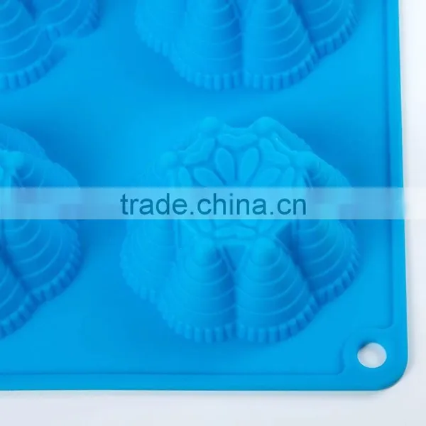 6-Cavity Blossom Cake Wholesale Silicone Chocolate Moulds For Cupcakes Silicone Mold Baking Tools photo-3