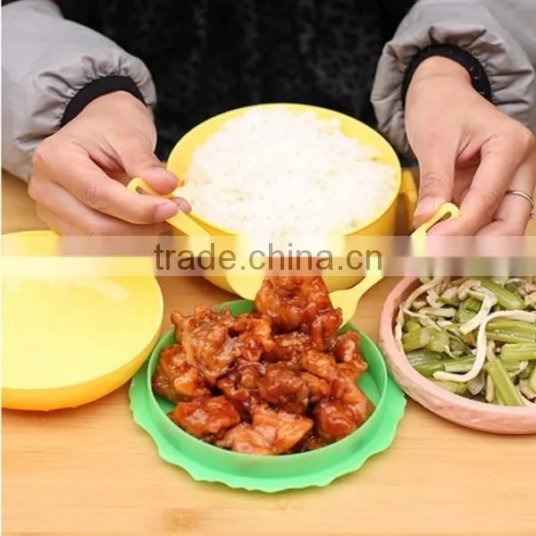 Precision Fine Hamburger Design Bento Lunch Box With Fork & Spoon 3 Layers,CUSTOM Hot New Product for 2015 photo-3