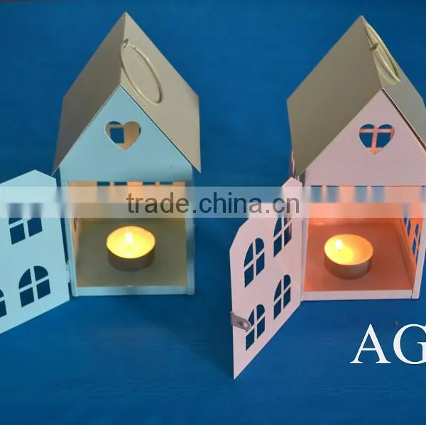 Fashion Little House Heart Metal Candle Holder Iron Lantern Home Decoration Chirstmas Decoration Farol de Metal photo-4
