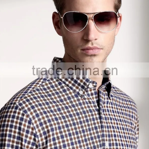 New Design Small Checked Blends Cotton Men Shirt SL0070 photo-3