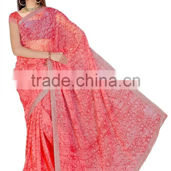 Georgette Printed Saree With Blouse photo-3