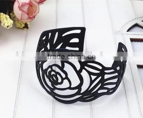 Preety Black Rose Hollow Jewelry Bangles for Girls photo-2