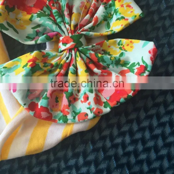 YJ-673 Top Baby Girls Printed Flower Bow Hairband Turban Knot Rabbit Headband Baby Headband Wholesale Baby Girl photo-4