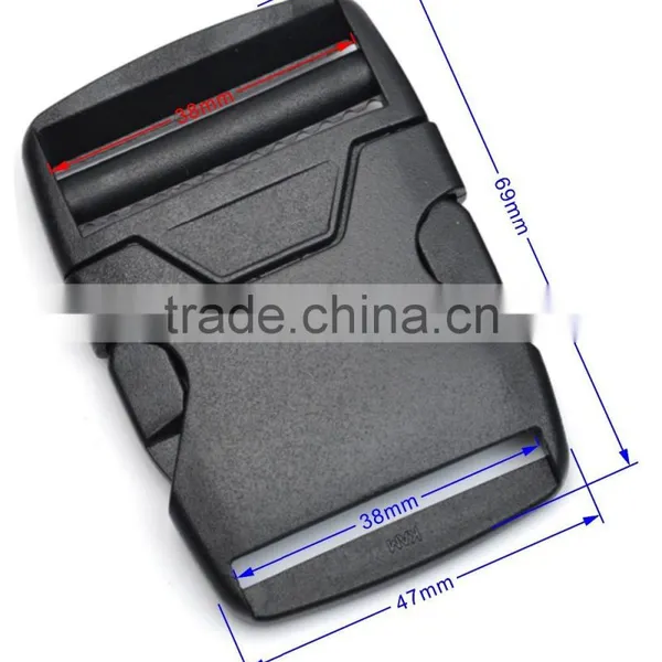 HLD/M326-38mm 1.5inch Black POM Plastic Buckles Bump Adjustable Splice Clip Buckle Backpack Webbing Strap photo-3