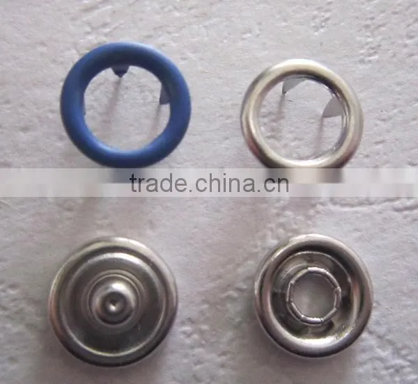 Enviromental-friendly Baby Jumpsuit Brass 4 Part Nickel Color Ring Style Prong Snap Button 9.5mm photo-2