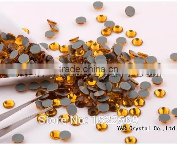 2058HF SS10 Glue Base Topaz Crystal HotFix Iron On Rhinestone Transfer Designs photo-4