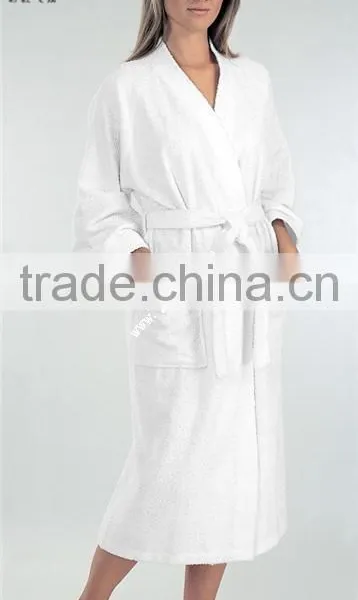 Kimono Collar 100% Cotton Terry Bathrobe Customer Logo photo-2