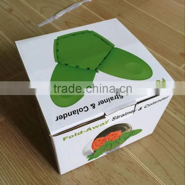 Universal Size Fit Most Pans Clip-on Green Silicone Pasta Strainer photo-6