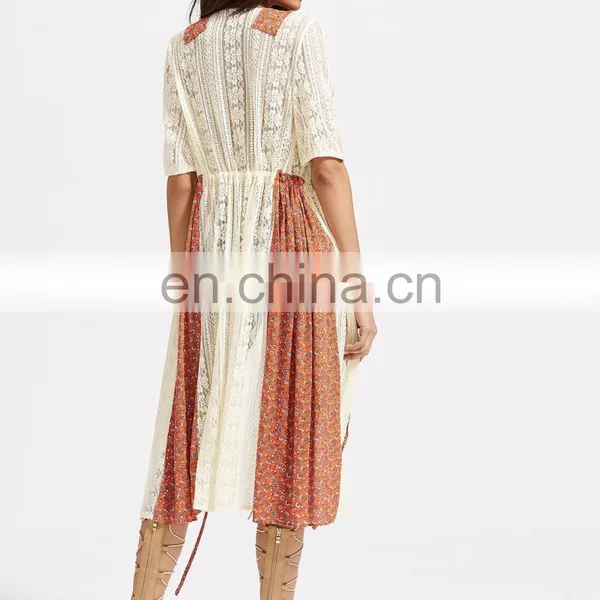 Chiffon Detail Drawstring Waist Crochet Kimono Fashion Kimono Pattern Beach Wear photo-3