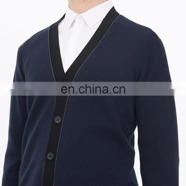 Fashion Winter Solid Color Cardigan Men Woolen Sweater Design Of Hot Selling Christmas Sweaters photo-5