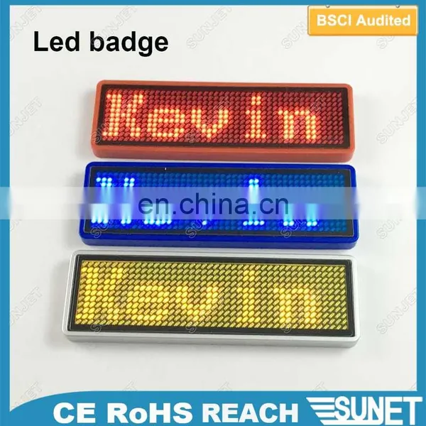 Factory Direct Sale Led Moving Messages Lapel Pins With Butterfly Clutch photo-2