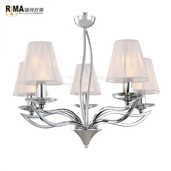 Hot Sale Modern Cheap Chrome Iron Hanging Wedding Chandeliers Lighting for High Ceilings
