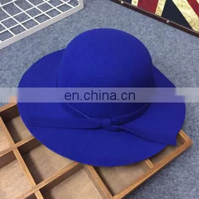 Children's Female Treasure British Hepburn Small Pepper Wave Big Brim Hat Retro Bow Woolen Hat Autumn and Winter Hat photo-4
