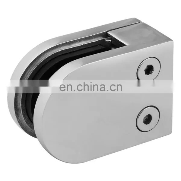 China Factory Balustrade Fittings Stainless Steel SS304 Glass Door Holding Clamp With D Shape on Stock photo-3