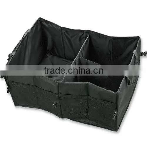 Multipurpose Cargo Trunk Storage Car Console Foldable Black Premium Quality Leakproof Heavy Duty Black Vehicle Organizer-Great F Quality Choice photo-2