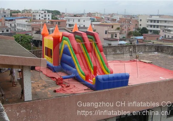 Inflatable Combo With Dry Slide Jumper Bouncer Bounce House Art Panels For Sale Outdoor Bouncy Castle photo-3