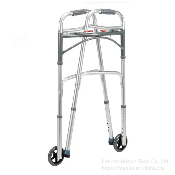 Rollator Walker Arc Shape Dual Button Folding Walker With 2 Wheels photo-5