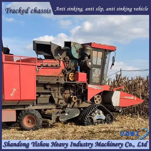 Corn Harvester Modified With Anti Sinking Half Chain Rail That Does Not Slip photo-2