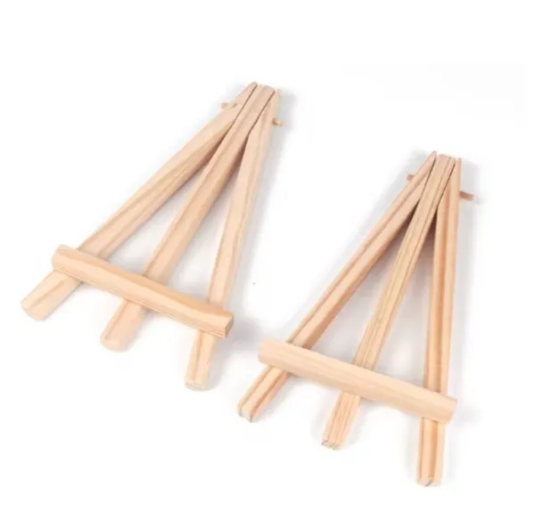 8*15cm Mini Easel With 10*10cm Canvas for Kids Solid Wooden Easel Canvas Small Easel Multi Size photo-4
