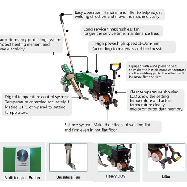 TOP4500B 5500W Heavy Duty Automatic Hot Air Welding Machine for PVC/TPO/HDPE Waterproof Membrane photo-3